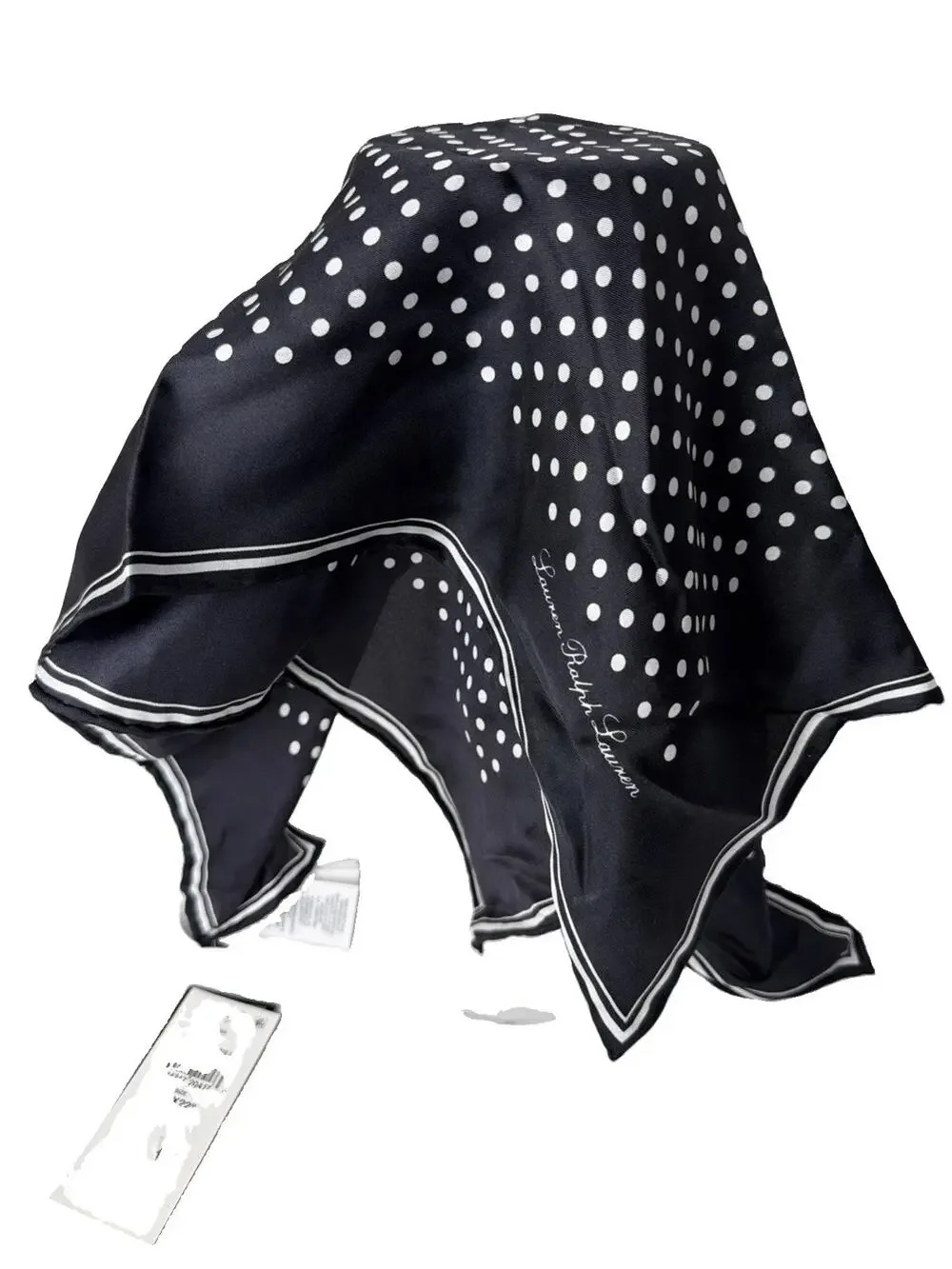 Lauren Ralph Lauren Square Silk Scarf Polka Dot Print 22